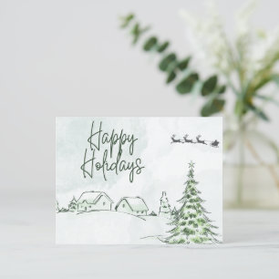 Postal Festiva Felices Fiestas Antiguas