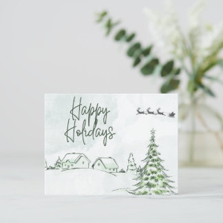 Postal Festiva Felices Fiestas Antiguas