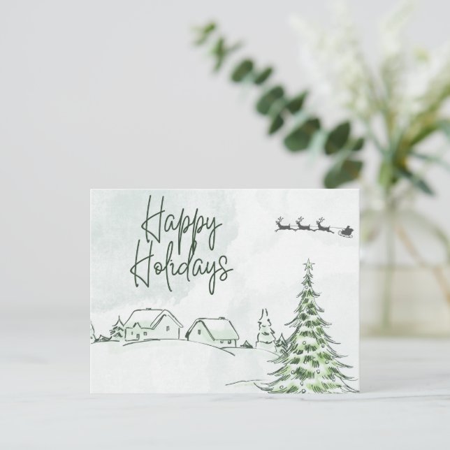 Postal Festiva Felices Fiestas Antiguas (Anverso de pie)