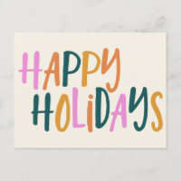 Felices Fiestas Coloridas con Letra a Mano Alegre