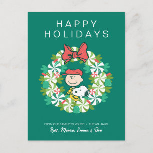 Postal Festiva Felices Fiestas   Corona de Caramelo de Menta