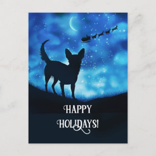 Postal Festiva Felices fiestas cutan a Chihuahua y Santa