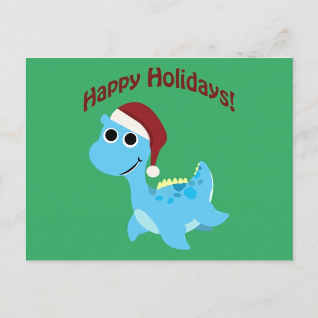 Postal Festiva ¡Felices Fiestas! Cute Nessie (Anverso)