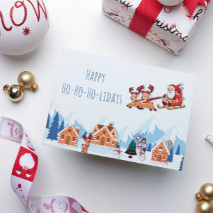 Postal Festiva Felices fiestas de Santa Navidades de Invierno