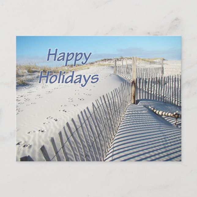 Postal Festiva Felices fiestas dunas y vallas (Anverso)