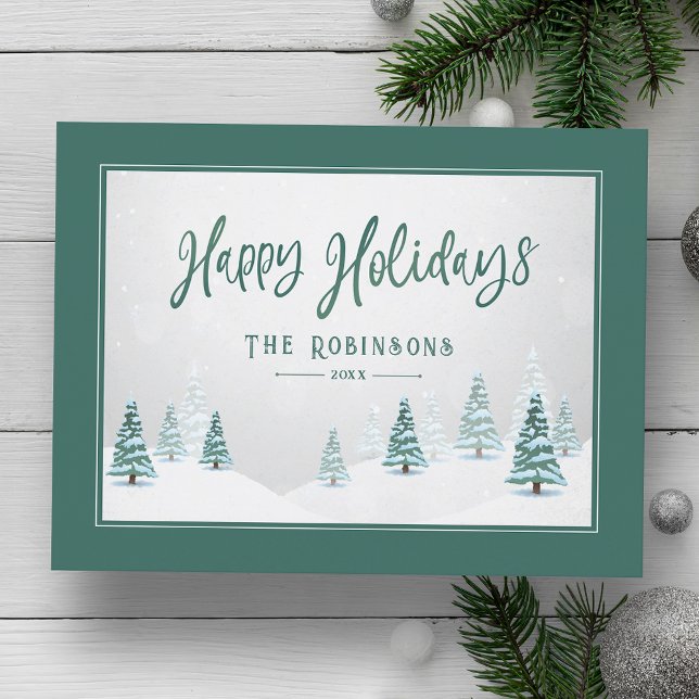 Postal Festiva Felices Fiestas Elegantes Árboles de Invierno del  (Subido por el creador)