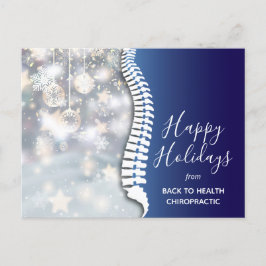 Postal Festiva Felices Fiestas Elegantes Copas de Nieve Chiroprac