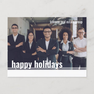 Postal Festiva Felices Fiestas Foto Geométrica Moderna