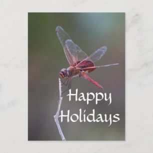 Postal Festiva Felices Fiestas Libélula