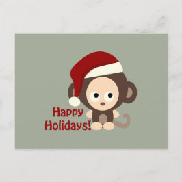 Postal Festiva ¡Felices Fiestas! Mono bebé