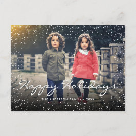 Postal Festiva Felices fiestas Navidades Personalizado de Nieve F