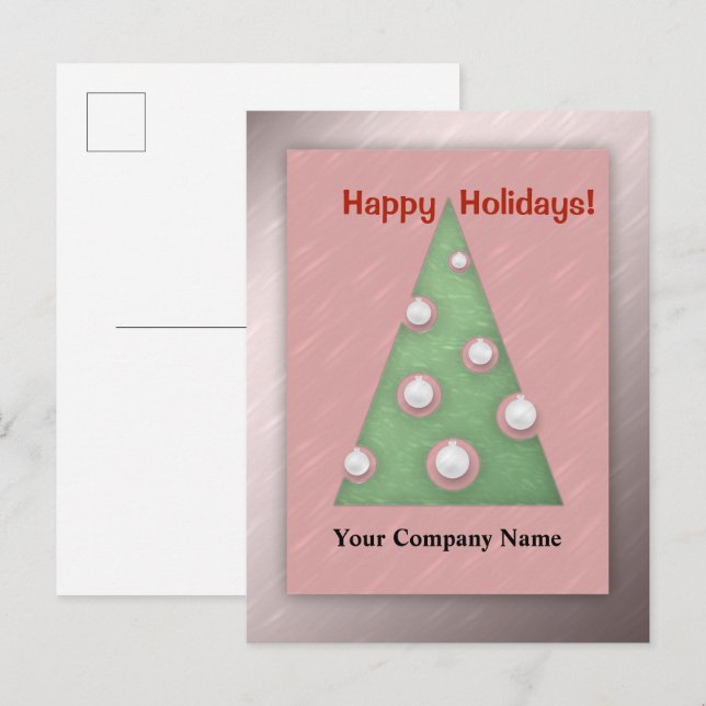 Postal Festiva Felices fiestas navideñas empresa personalizada (Anverso / Reverso)