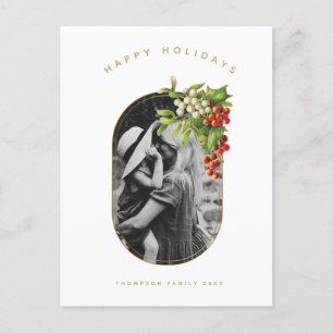Postal Festiva Felices fiestas Personalizado Foto Navidades famil