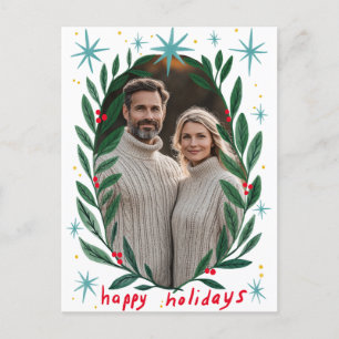 Postal Festiva Felices fiestas PERSONALIZADOS de Garland Navidade
