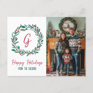 Postal Festiva Felices fiestas PERSONALIZADOS Navidades de FOTO