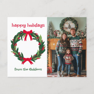 Postal Festiva Felices fiestas PERSONALIZADOS Navidades de FOTO