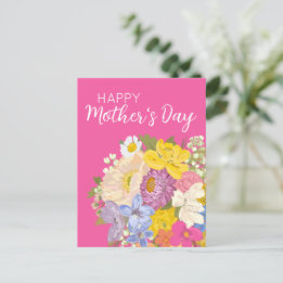 Postal Festiva Felices florecientes del Día de la Madre