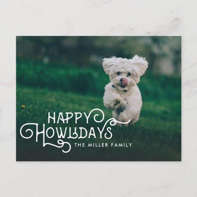 Postal Festiva Felices Howlidays | Foto Mascota (Anverso)