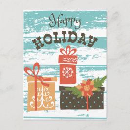 Postal Festiva Felices vacaciones de Navidades de vacaciones