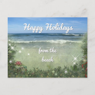 Postal Festiva Felices vacaciones desde la playa