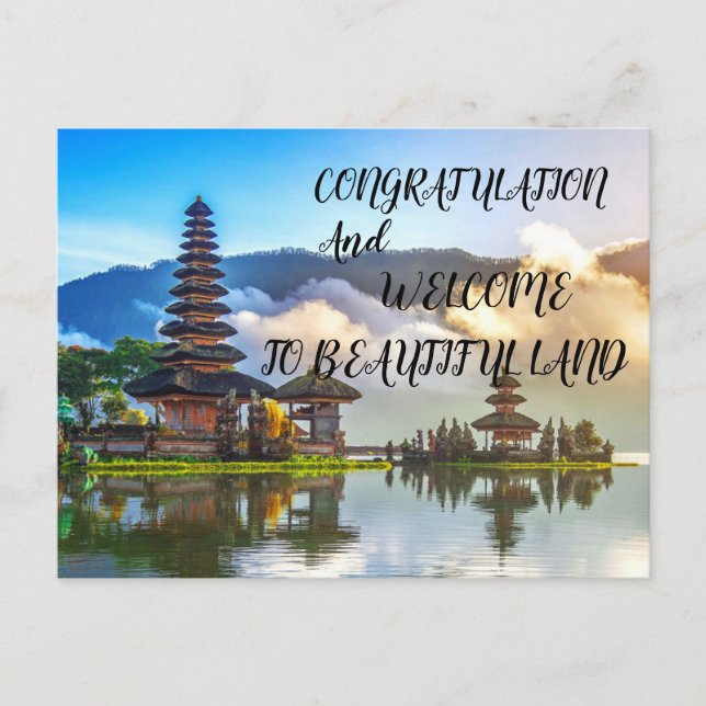 Postal Festiva Felices vacaciones en Bali (Anverso)
