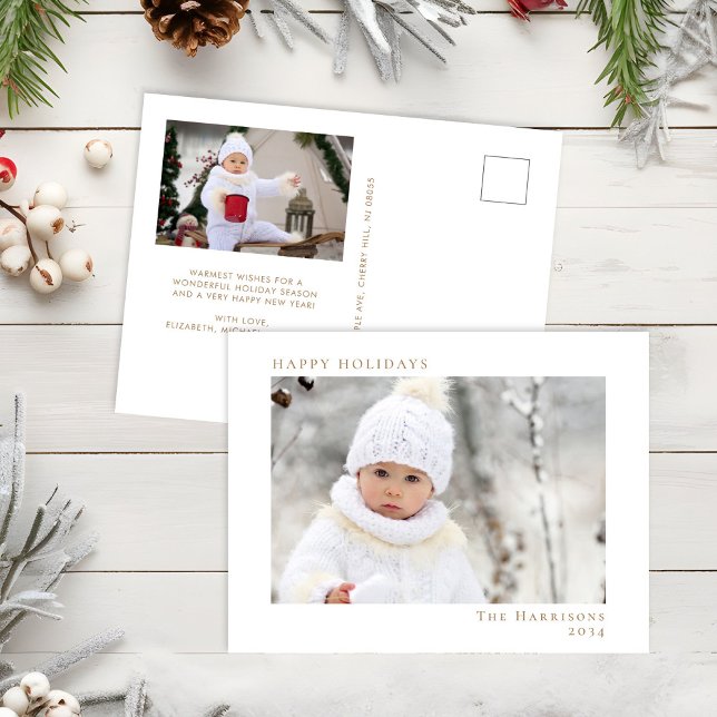 Postal Festiva Felices vacaciones Foto de Navidades de Oro Blanco (Subido por el creador)