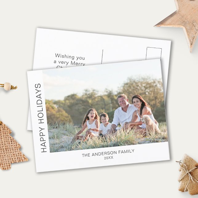 Postal Festiva Felices vacaciones, moderna foto mínima (Subido por el creador)