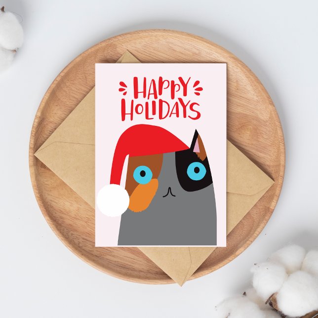 Postal Festiva Felices vacaciones - Navidades de clase Santa Cat  (Subido por el creador)