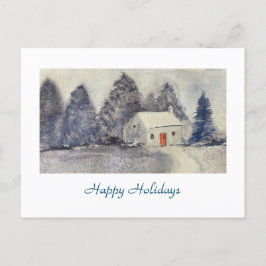 Postal Festiva Felices vacaciones Navidades vacaciones en una cas