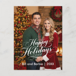 Postal Festiva Felices vacaciones, Parejas Foto Frente