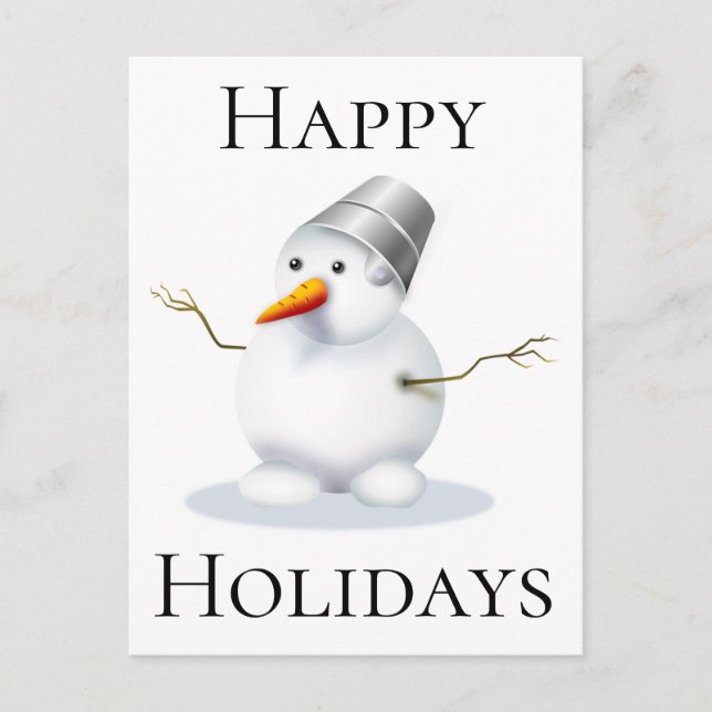 Postal Festiva Felices vacaciones Snowman (Anverso)