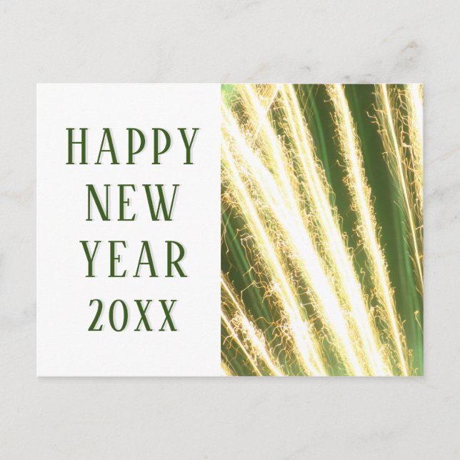 Postal Festiva Felicidad AÑO NUEVO Fuegos Artificiales Festivos (Anverso)