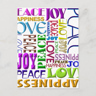 Postal Festiva Felicidad del amor de la alegría de la paz