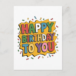 Postal Festiva Felicidades Comic Burst
