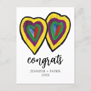 Postal Festiva Felicitaciones Boda Compromiso Gift Heart .
