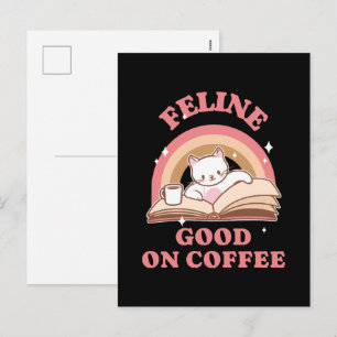 Postal Festiva Feline Good en Café