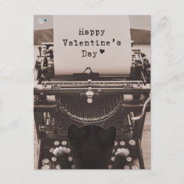 Postal Festiva Felini Gato Escribiendo Feliz Día de San Valentín 