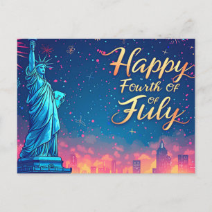 Postal Festiva Feliz 4 De Julio Postcard
