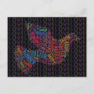 Postal Festiva Feliz Amor De Pascua, Colorido Texto