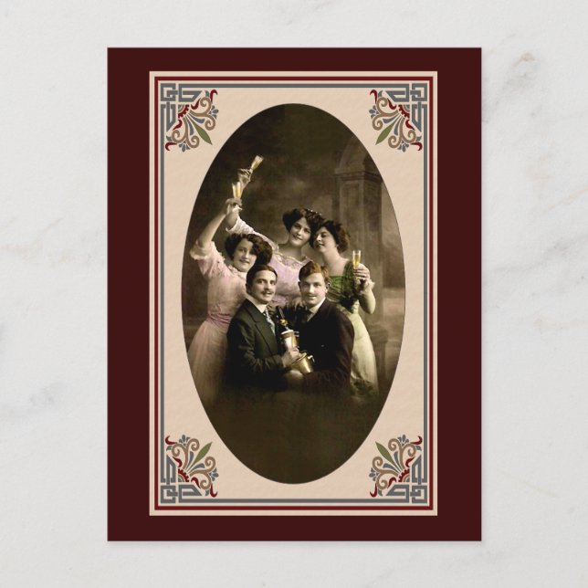 Postal Festiva Feliz Año Nuevo (Anverso)