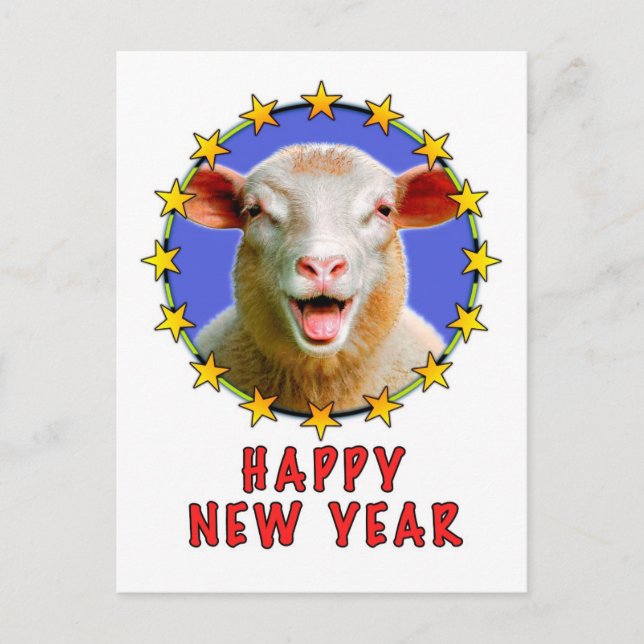 POSTAL FESTIVA FELIZ AÑO NUEVO (Anverso)