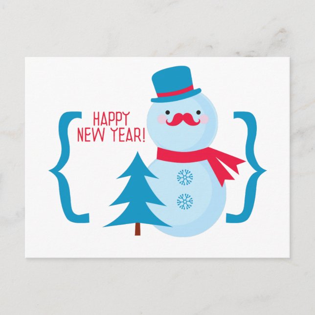 Postal Festiva ¡Feliz Año Nuevo! (Anverso)