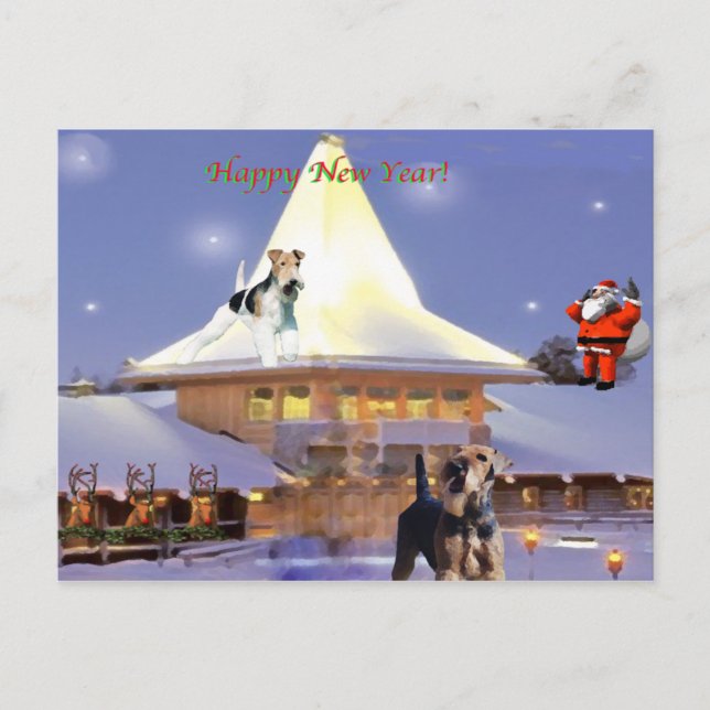 Postal Festiva Feliz Año Nuevo. (Anverso)