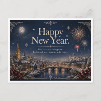 Postal Festiva Feliz año nuevo