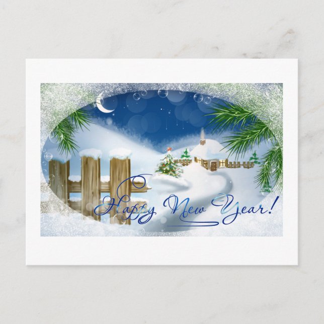 Postal Festiva Feliz Año Nuevo (Anverso)