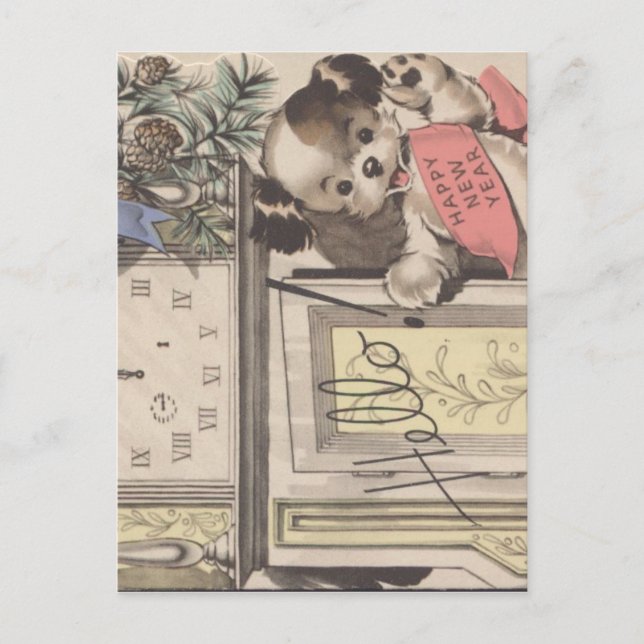 Postal Festiva Feliz Año Nuevo (Anverso)