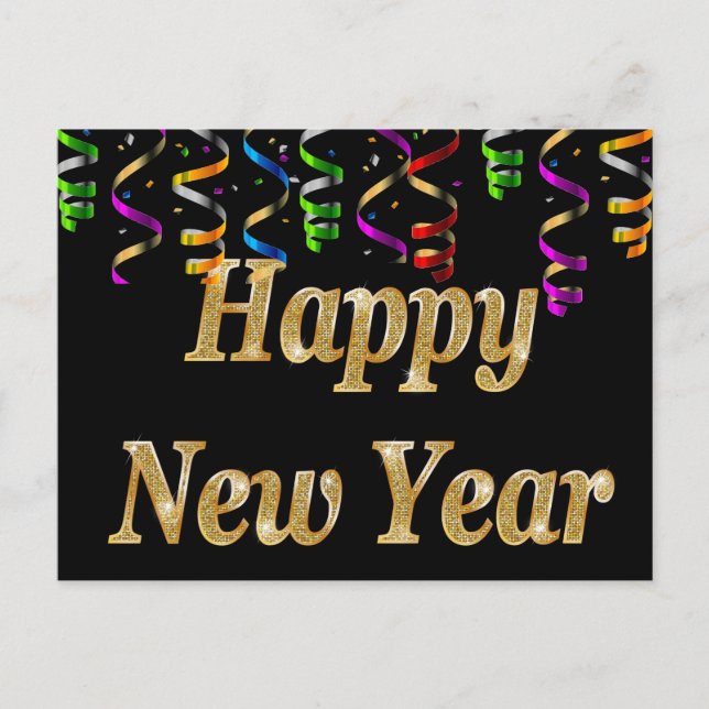 Postal Festiva Feliz Año Nuevo (Anverso)