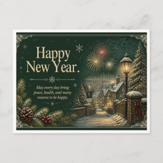 Postal Festiva Feliz año nuevo