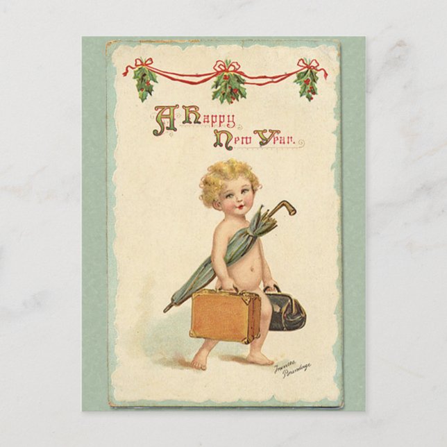 Postal Festiva Feliz Año Nuevo (Anverso)