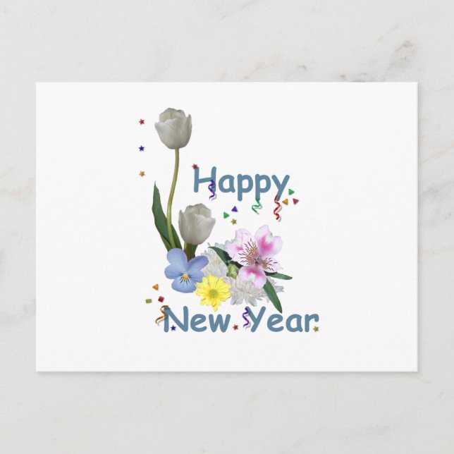 Postal Festiva Feliz Año Nuevo (Anverso)